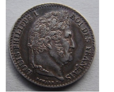 1/4 FRANKA 1834 FRANCJA Ludwik Filip I Ag 900/1000