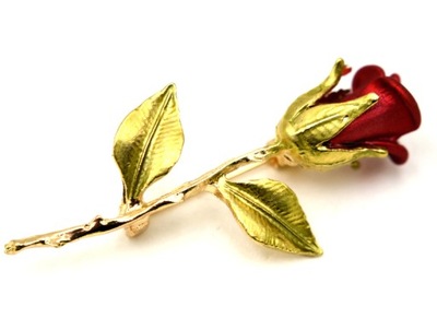 Broszka Kwiat Czerwona Róża Różyczka