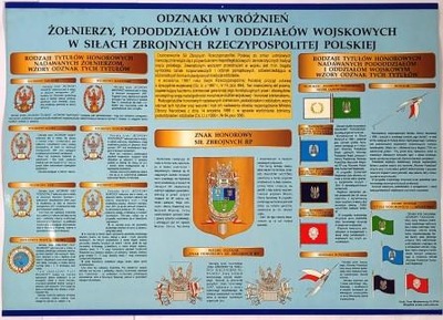 Tablica plansza ODZNAKI WYRÓŻNIEŃ Wojska Polskiego