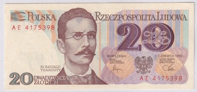 20 Złotych Polska 1982 -UNC Seria AE