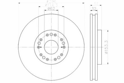 DISCOS DE FRENADO 2 PIEZAS TOYOTA PARTE DELANTERA LEXUS GS SC 97-  