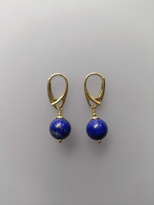 Kolczyki Lapis Lazuli Srebro złocone