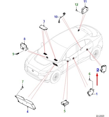 Jaguar i-pace x590 rear правий door керування unit lhd t2r78714 original фото №1