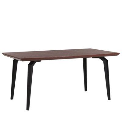Stół do jadalni 160 x 90 cm ciemne drewno z czar