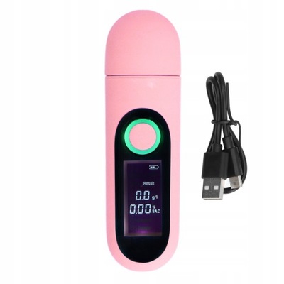 BEZUSTNIKOWY ALCOHOLÍMETRO PRECYZYJNY USB LCD COLOR ROSA  