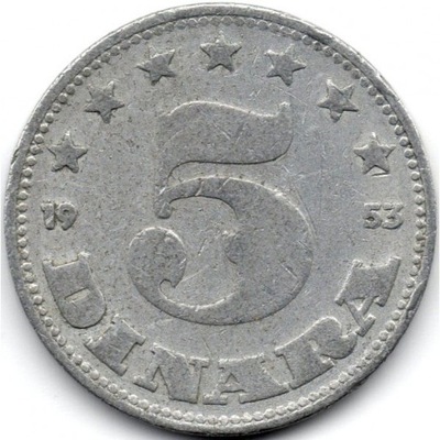 Jugosławia 5 dinarów 1953