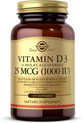 Solgar Vitamin D3 1000 IU 100 kapsułek WITAMINA D3