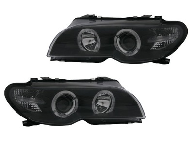 ФАРА ФОНАРИ КОМПЛЕКТ RINGI ANGEL EYES LED (СВЕТОДИОД ) CCFL ТЮНИНГ BMW 3 E46 РЕСТАЙЛ КУПЕ