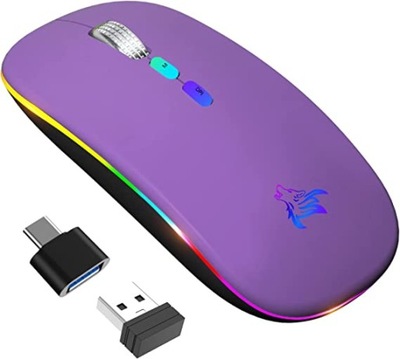 Mysz bezprzewodowa RGB Bluetooth ładowalna mysz