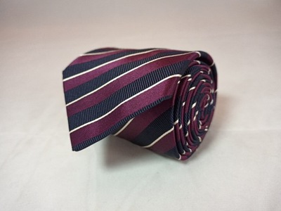 ANJA KOELLN elegancki krawat męski w prążki 8 cm