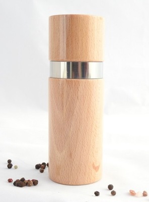 MŁYNEK RĘCZNY do pieprzu soli przypraw- DREWNIANY