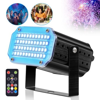 OŚWIETLENIE DJ LED RGB ŚWIATŁO DYSKOTEKOWE Z PILOTEM ZDALNEGO STEROWANIA