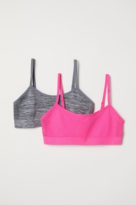 H&M 2-pack Dzianina Top Biustonosz góra SPORT