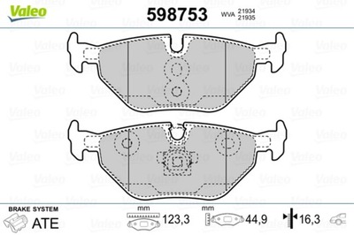 VALEO 598753 VALEO КОЛОДКИ HAM.