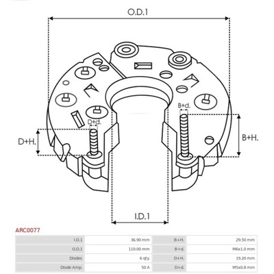 PROSTOWNIK, ALTERNADOR AS-PL ARC0077  