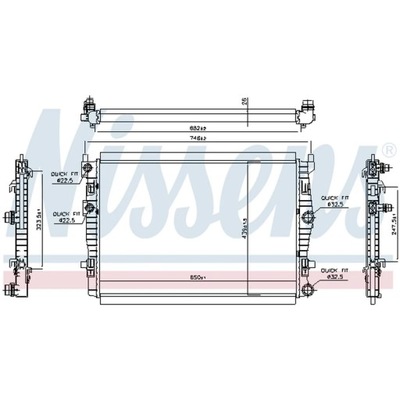 РАДИАТОР, СИСТЕМА ОХЛАЖДЕНИЯ ДВИГАТЕЛЯ NISSENS 606267