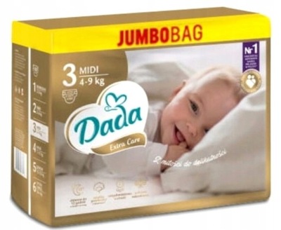 Pieluchy Dada Extra Care 3 JUMBO 4-9 kg 96 sztuk Pieluszki