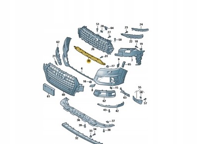 Решітка середня нижня решітка радіатора audi q7 4m0807647b aso фото №1