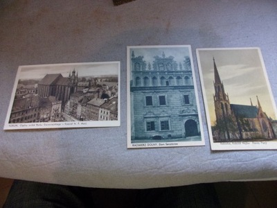 3 pocztówki KAZIMIERZ DOLNY KATOWICE TORUŃ 1920-1930
