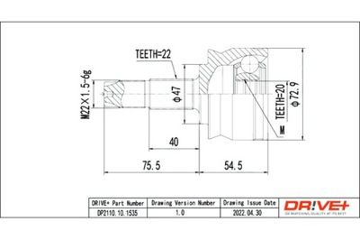 DRIVE+ ШАРНИР ПОЛУОСИ ВНЕШНИЙ FIAT PANDA 1.1 -1.2 03- КОМПЛЕКТ