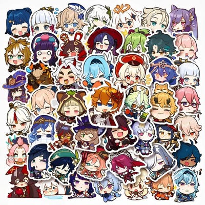 100 VIENETŲ KAWAII GENSHIN WPLYW ANIME CARTOON NAKL LOK2464 