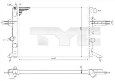 РАДИАТОР 725-0021 TYC РАДИАТОР ВОДЫ ДВИГАТЕЛЯ