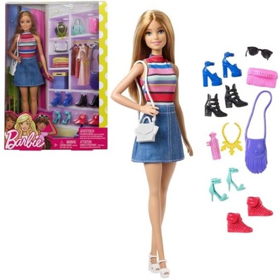 Barbie FVJ42 Lalka Barbie z akcesoriami garderoba
