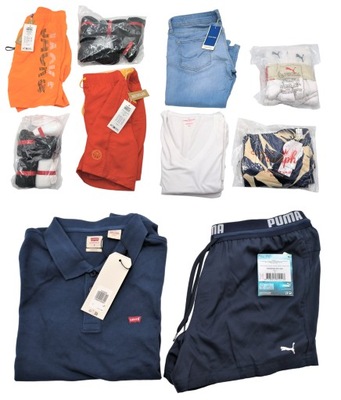 KARTON BOX MIX ABC Puma, Jack&Jones, Levi's 27 szt