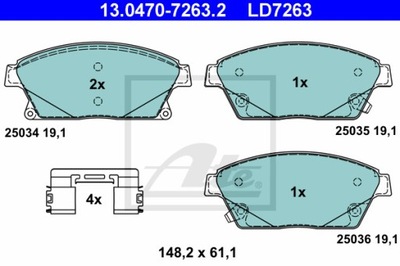 КОЛОДКИ ТОРМОЗНЫЕ ATE CERAMIC ATE 13.0470-7263.2