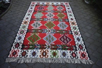 STARY TKANY WEŁNIANY RASOWY KILIM 1,62/2,70m