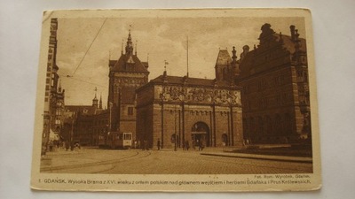 Pocztówka Gdańsk wysoka brama