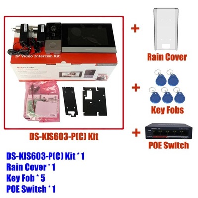 Hikvision DS-KIS603-P (C) zestaw wideodomofon DS-KV6113-WPE1 (C) DS-KH6320