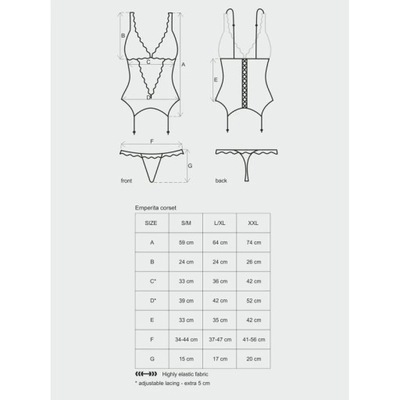 Bielizna-Emperita gorset i stringi, S/M