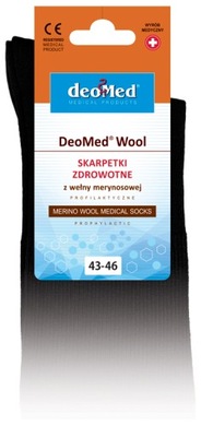 Skarpety Medyczne DeoMed Wool Czarne Merino 35-38