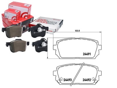Тормозные колодки тормозные kia carens iii 06- задняя brembo фото №1