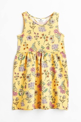 NOWA H&M sukienka KWIATKI żółta 98/104
