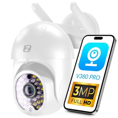 ZEWNĘTRZNA KAMERA OBROTOWA IP 3MPx 3MP WiFi ZOOMx4 FULL HD