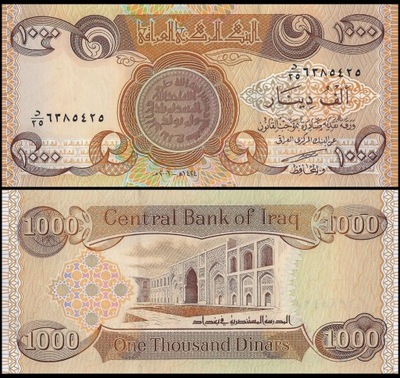 Irak 1000 Dinar 2003 P-93a UNC