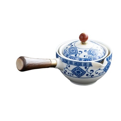 Uchwyt boczny Zaparzacz do herbaty Ceramiczny czajniczek w kolorze jasnoniebieskim