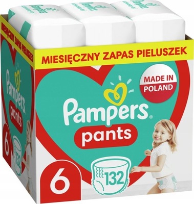 PAMPERS PANTS 6 Pieluchomajtki 132 szt.