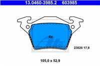 ATE ZAPATAS DE FRENADO PARTE TRASERA MERCEDES VITO 97-03 MERCEDES V 638/2  