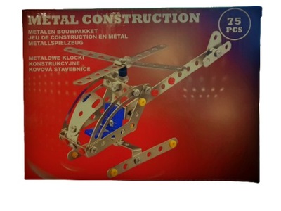 METALOWE klocki konstrukcyjne 75 el Helikopter