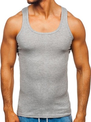 KOSZULKA TANK TOP MĘSKA SZARA NB002 DENLEY_2XL