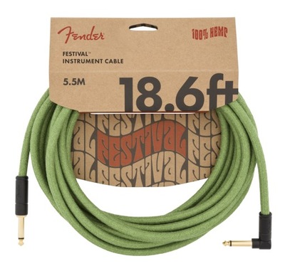 Fender 18.6' ANG CABLE, PURE HEMP GRN Kabel