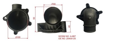 Корпус термостата пластиковая rvi volvo fh12 wosiman a-677 фото №1