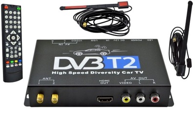 TUNER CYFROWY SAMOCHODOWY TV DVBT2 H.265 HEVC HDMI DEKODER TELEWIZYJNY 12V