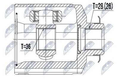 NTY NPW-HY-528 КОМПЛЕКТ ШАРНИРА, ВАЛ КАРДАННЫЙ