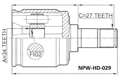 ШАРНИР ВНУТРЕННЕГО HONDA ACCORD CL/CU/CW/CM 02-15, ACURA TSX 09-14 /ЛЕВЫЙ/