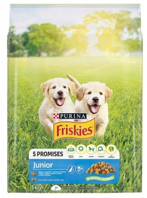 Purina FRISKIES Junior Kurczak warzywa Karma sucha dla psa 3kg
