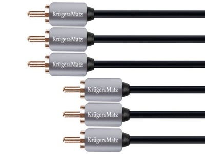 Kabel 3RCA-3RCA component 1.8m Kruger&Matz (1L